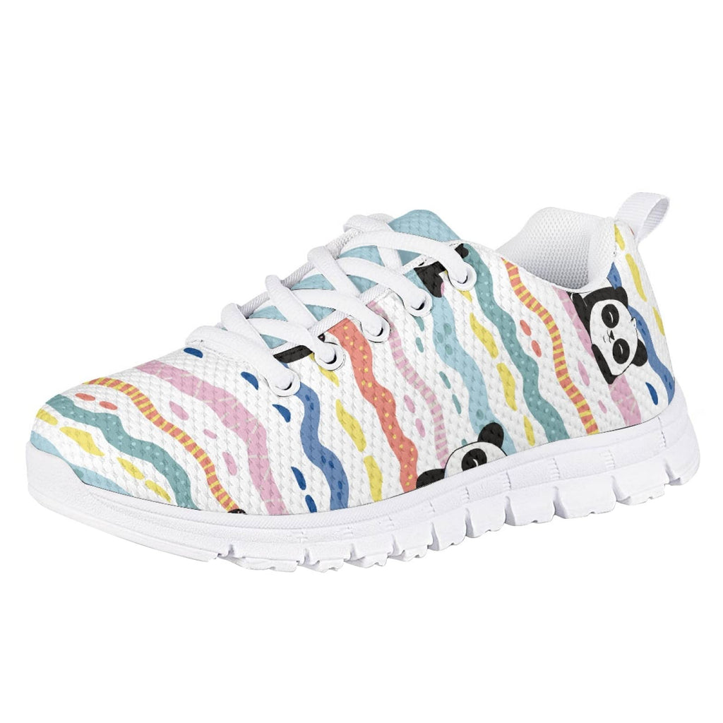 MARSVOVO First Shoes for Walking Boy Girl Comfortable Lightweight Breathable Athletic Girl Running Shoes Resistant Sport Toddler Girl Slip On Sneakers Pandas Striped Design Size 13 US