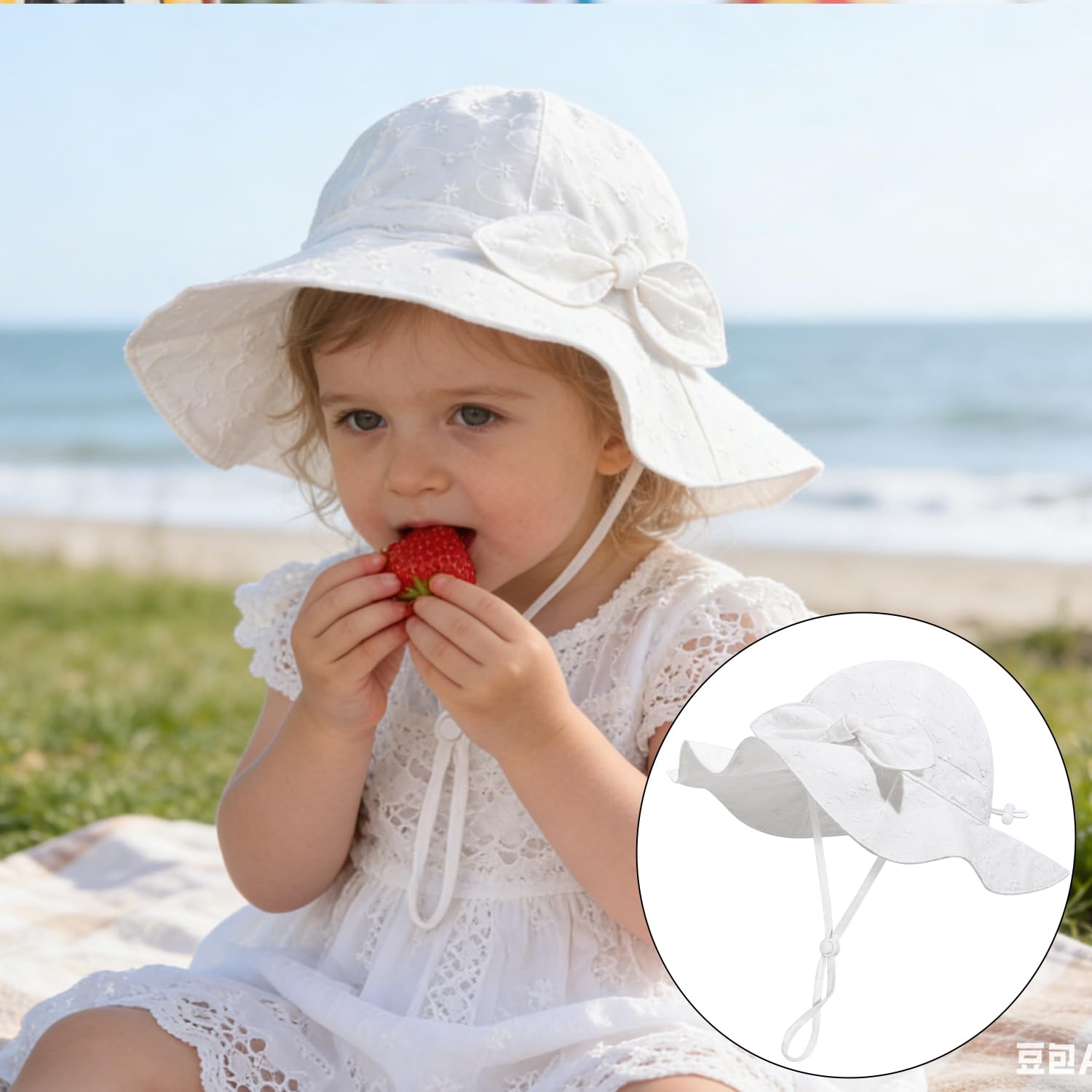 Baby Girl Sun Hat Kids Summer Beach Wide Brim Hats Toddler Bucket Hat 0-6M