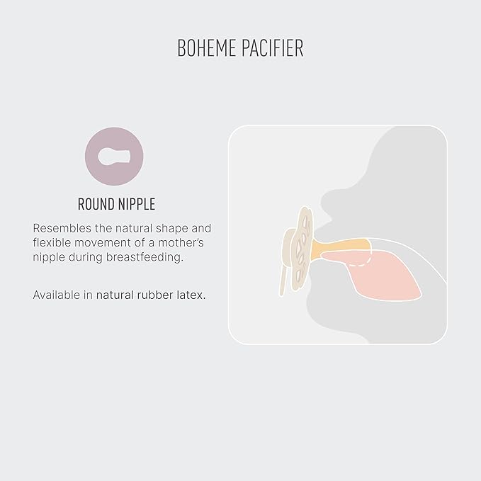 BIBS Boheme Soother 4-Pack | BPA Free Dummy Pacifier | Round Nipple | Natural Rubber Latex | Made in Denmark | Size 0-6 Months | Blossom Mix