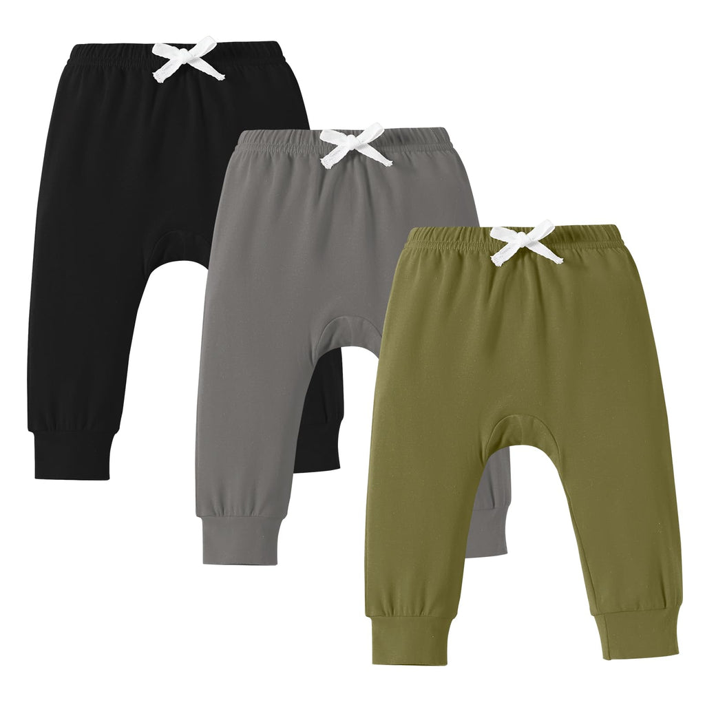 DREAM BUS Pack of 3 Toddler Jogger Pants with Pocket Toddler Boy Sweatpants Baby Boy Pants Infant Newborn Leggings