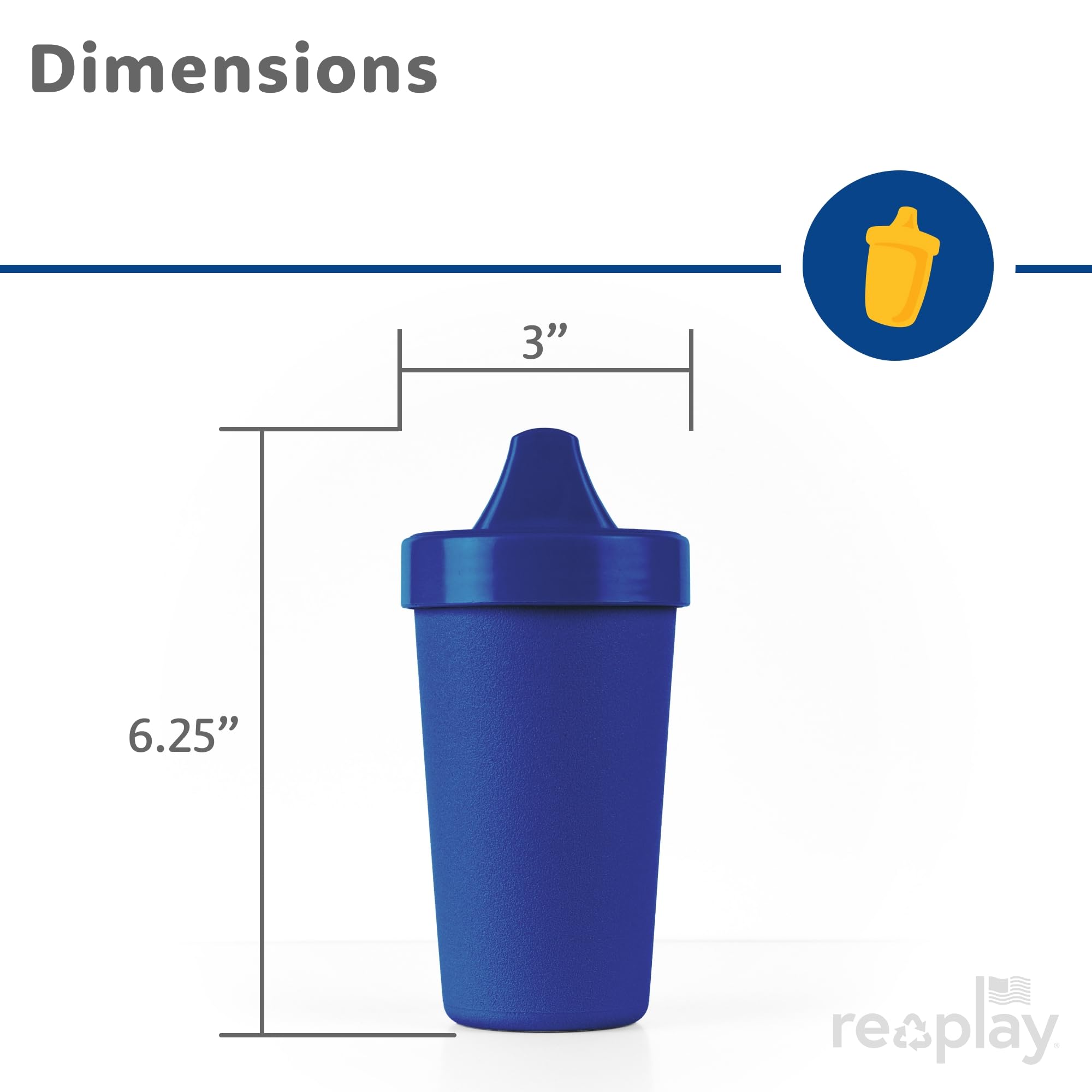 Re-Play Spill-Proof Sippy Cups for Toddlers - Kids Reusable 10 Oz Set of 4, Dishwasher & Microwave Safe, Made in USA, Preschool