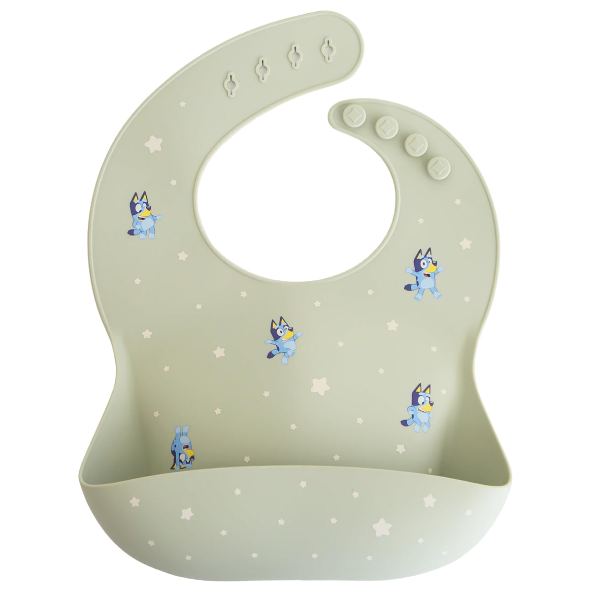 mushie Silicone Baby Bib | Adjustable Fit Waterproof Bibs (Rainbows)
