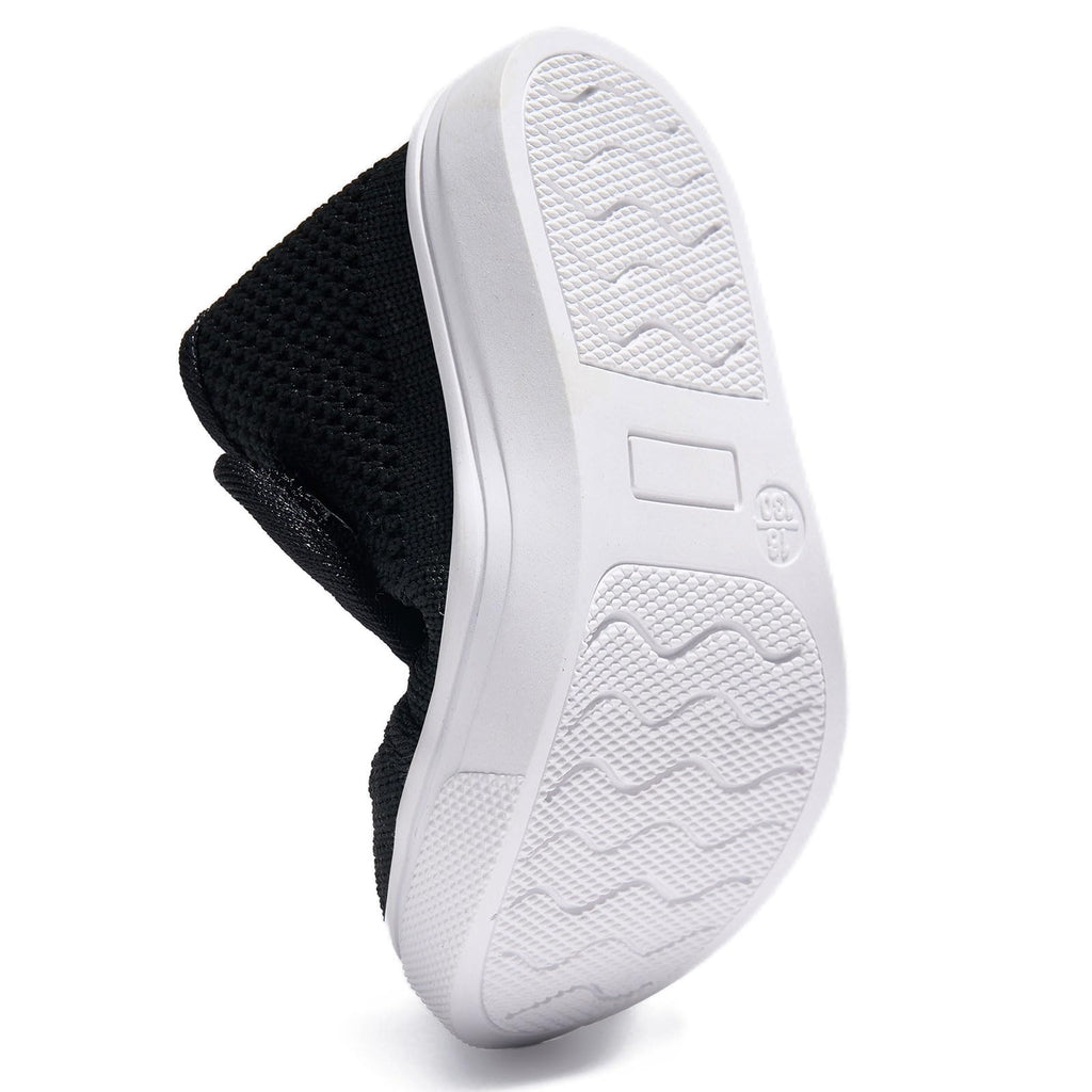 Newsonet Baby Shoes Boys Girls Baby Walking Shoes Non-Skid Lightweight Mesh First Walker Sneakers Black Size 6-12 Months Infant