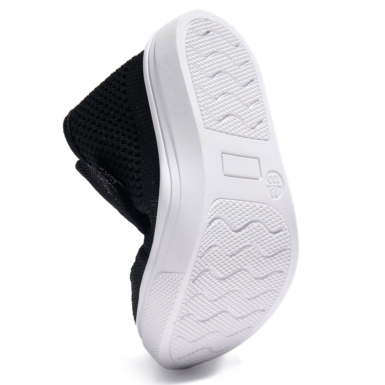 Newsonet Baby Shoes Boys Girls Baby Walking Shoes Non-Skid Lightweight Mesh First Walker Sneakers Black Size 6-12 Months Infant