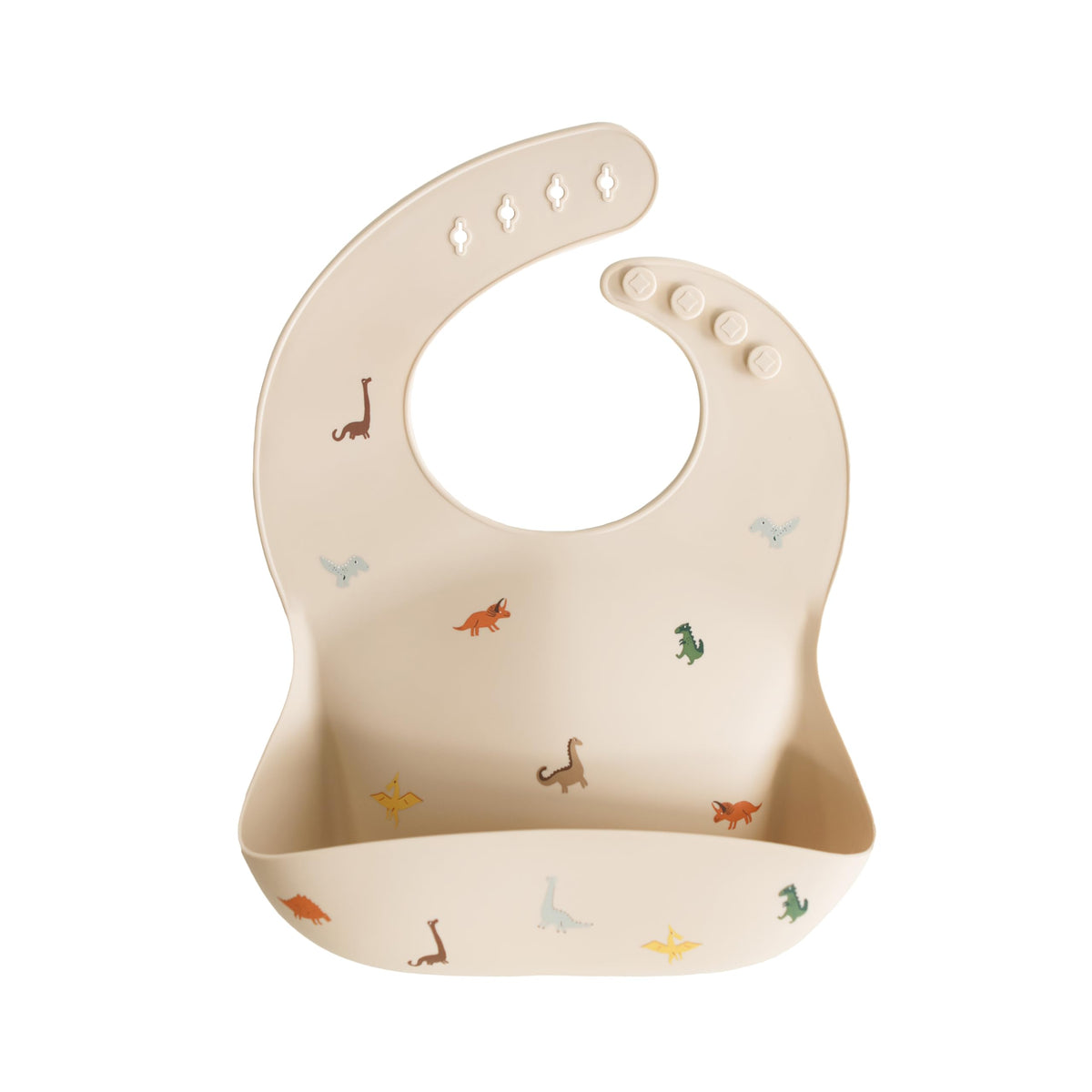 mushie Silicone Baby Bib | Adjustable Fit Waterproof Bibs (Rainbows)