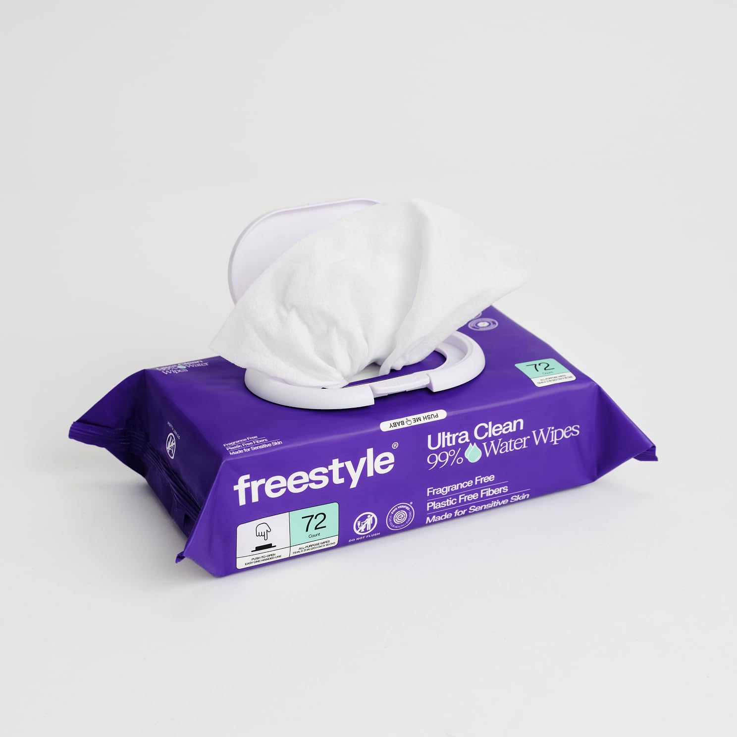Freestyle Soft Jumbo Baby Wipes, Hypoallergenic and Unscented, Water-Based Wet Wipes for Babies, Finely Suited for Sensitive Skin, Thick & Oversized, Pack of 12, 72 Wipes Per Pack