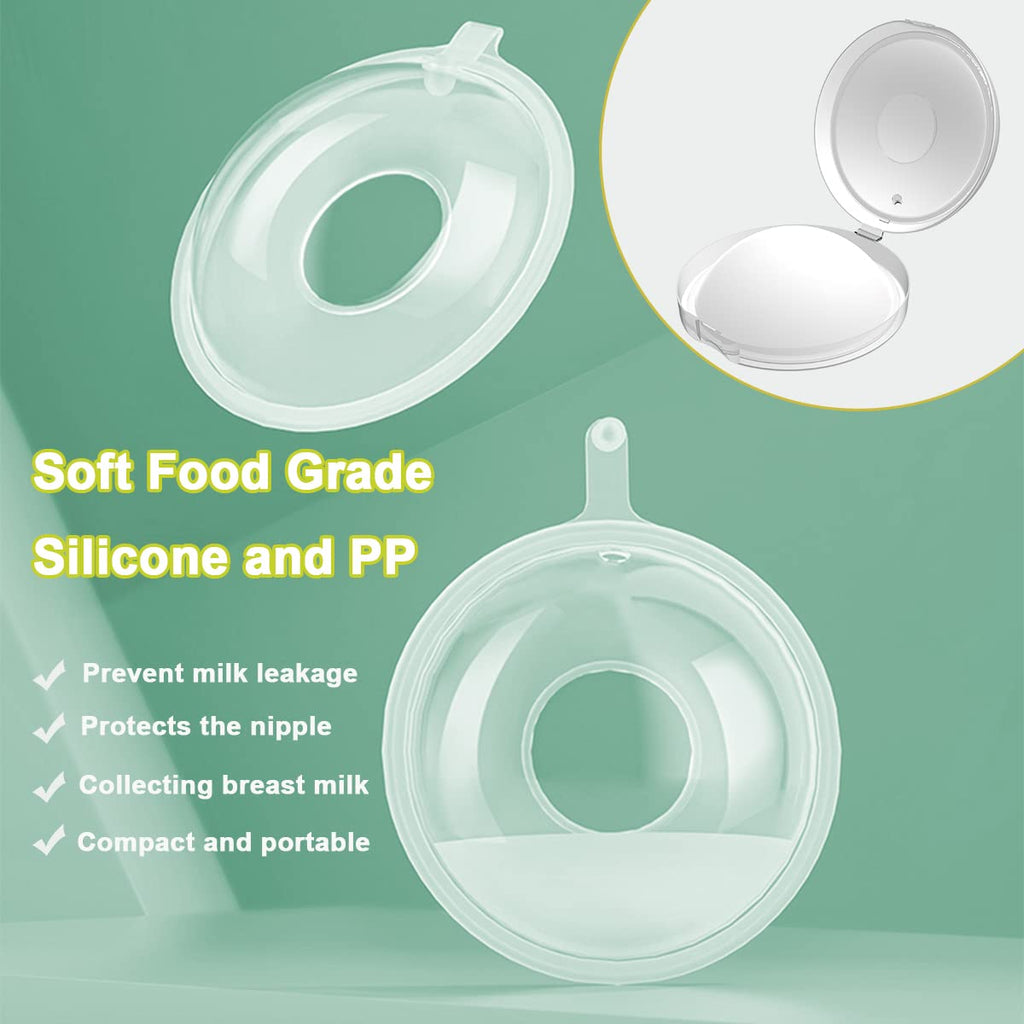 New Model with Plugs! 2PCS Breast Shells, Milk Saver, Wearable Nursing Cups, Protect Sore Nipples for Breastfeeding, Collect Breastmilk Leaks for Nursing Moms, BPA-Free and Reusable