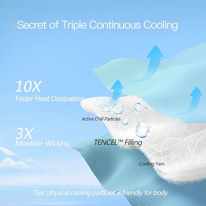 Momcozy Life CoolMurm Cooling Comforter for Hot Sleepers, Full/Queen 90"x90" Soft Breathable Pregnancy Cooling Blanket, 3-Second Cooling, 8 Hours+ Stay Cool All Night, Grey Sky Blue