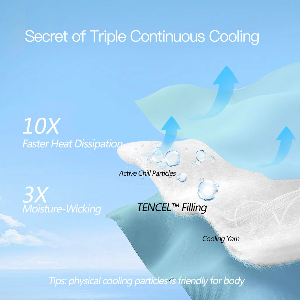 Momcozy Life CoolMurm Cooling Comforter for Hot Sleepers, King/Cali King 106"x90" Soft Breathable Pregnancy Cooling Blanket, 3-Second Cooling, 8 Hours+ Stay Cool All Night, Grey Sky Blue
