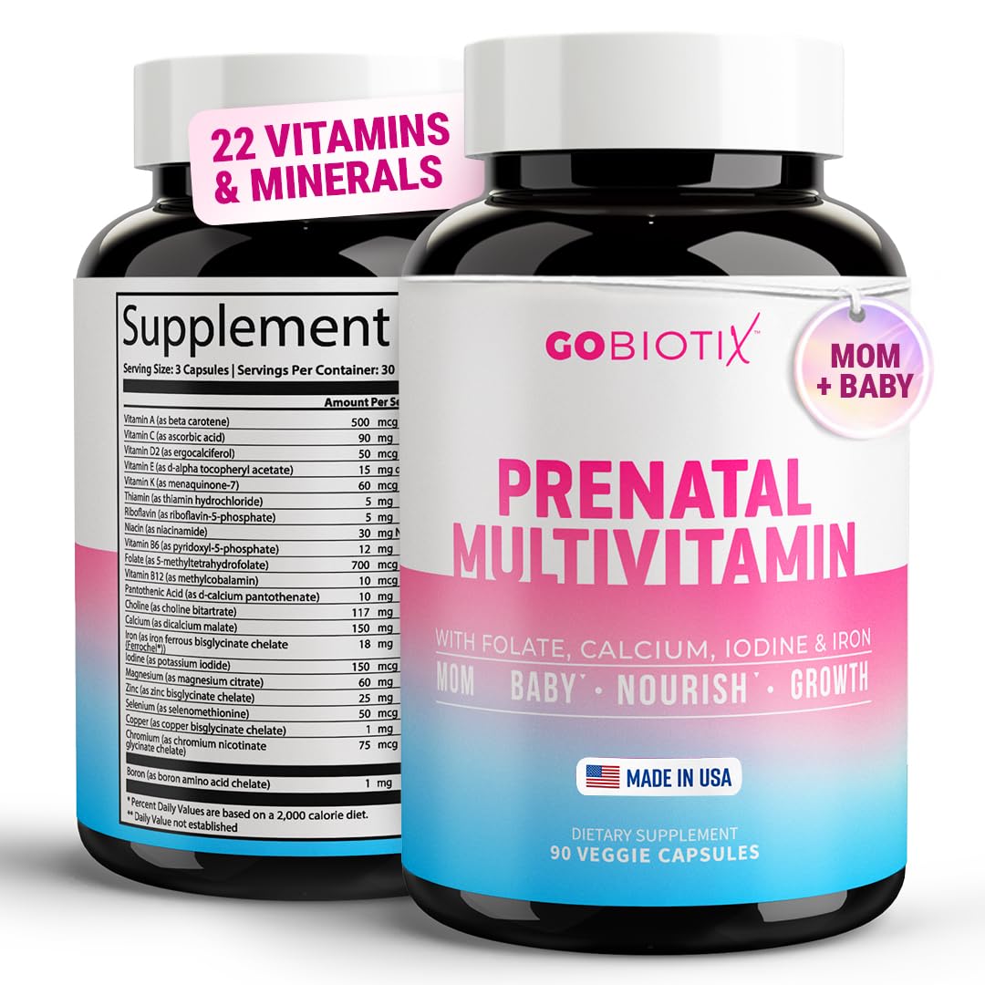 GOBIOTIX Postpartum Vitamins for Breastfeeding Moms - Postnatal Lactation Supplement with Organic Herbs, Minerals, Nutrients for New Mothers and Baby - Postpartum Essentials, Non GMO, Vegan, 60 Caps
