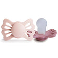FRIGG Lucky Symmetrical SilkySoft Silicone Baby Pacifier | Made in Denmark | BPA-Free (Blush/Cedar, 6-18 Months)