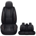 Pengchen Luxury 2 Seats Car Seat Covers Protectors for Suzuki 1999-2025 95% Models, Back Storage Bag Design & Headrest Pillow & Lumbar Support Black & Black Line