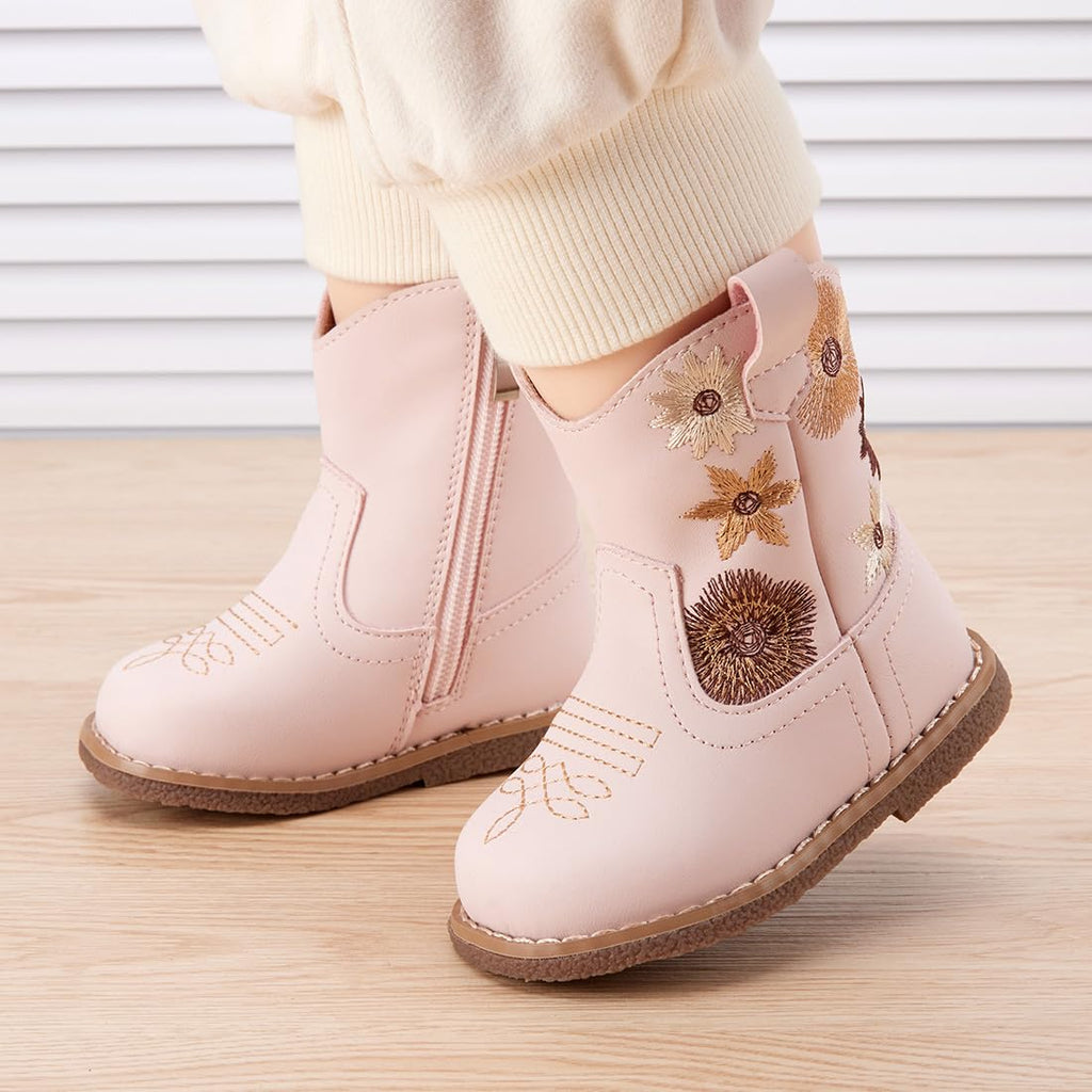 BMCiTYBM Toddler Cowboy Cowgirl Boots Western Shoes Pink 7 Toddler