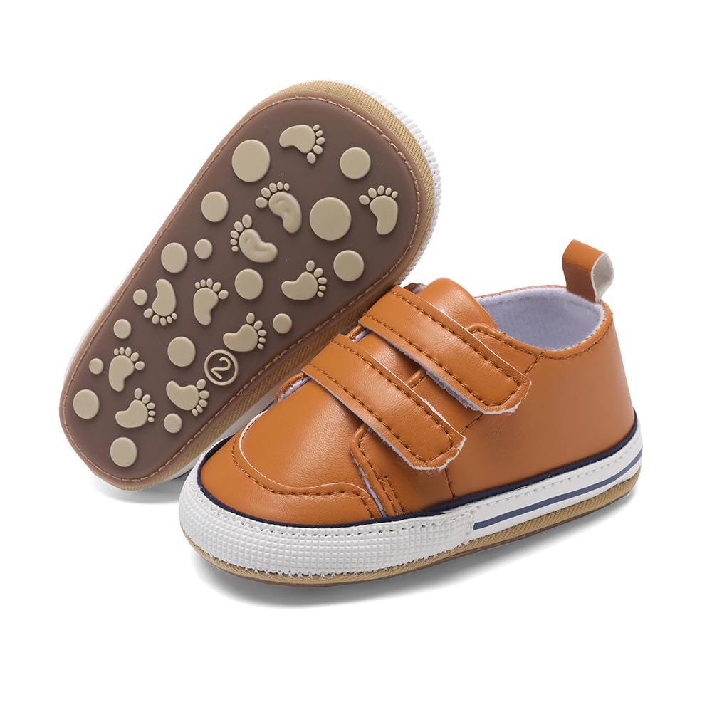 Clowora Baby Boys Girls Shoes Non-Slip Rubber Sole Sneakers Infant First Walking Toddler Crib Shoes Newborn Loafers Flats. (0611/White,0-6 Months)