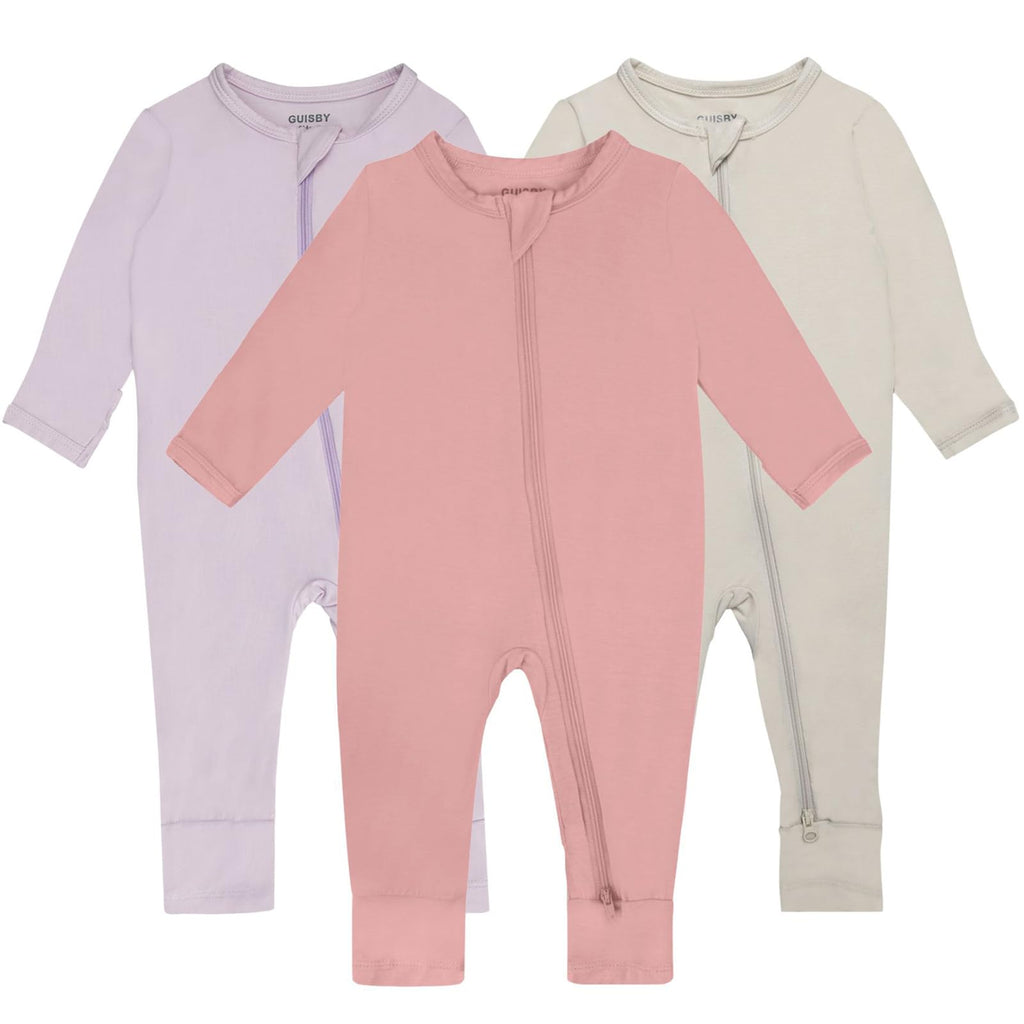 GUISBY Baby Rayon Footless Snug Sleepers, 3-Pack, 18-24M