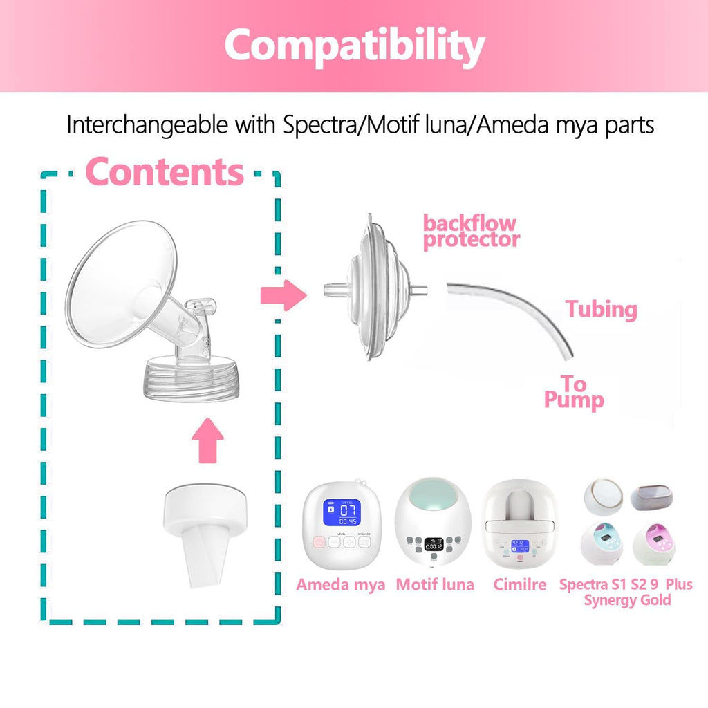 Belmikal 17mm Flanges Compatible with Spectra S2 S1 9 Plus Ameda MYA Motif Luna Breastpumps Replacement to Pump Parts Flange. Compatible with Spectra Parts/Accessories