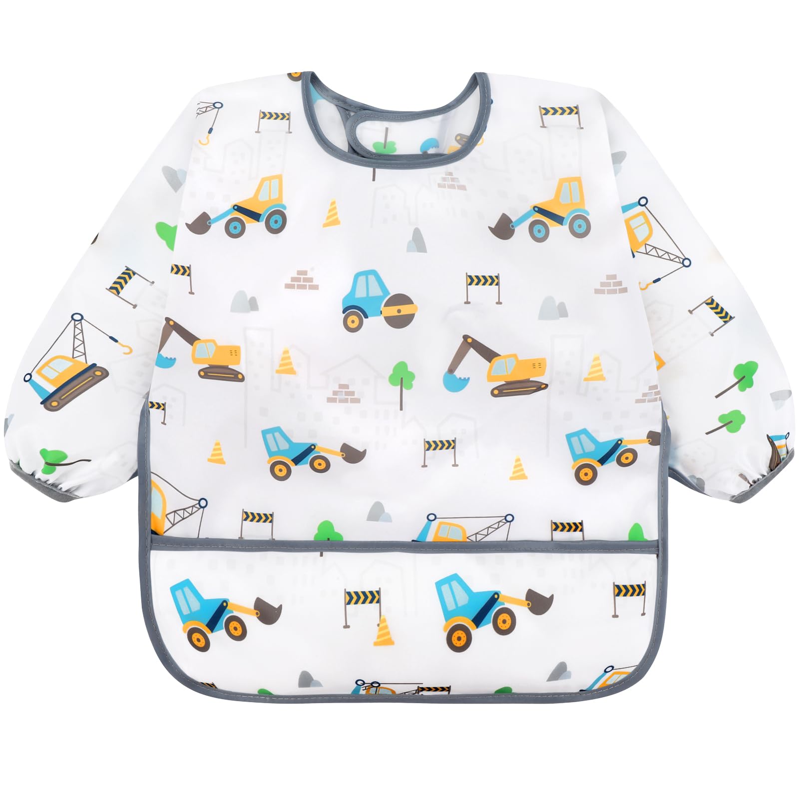 Accmor 5 Pack Long Sleeve Bibs, Baby Smock Waterproof Sleeved Bib Smock for Baby Toddler 24-36 Months