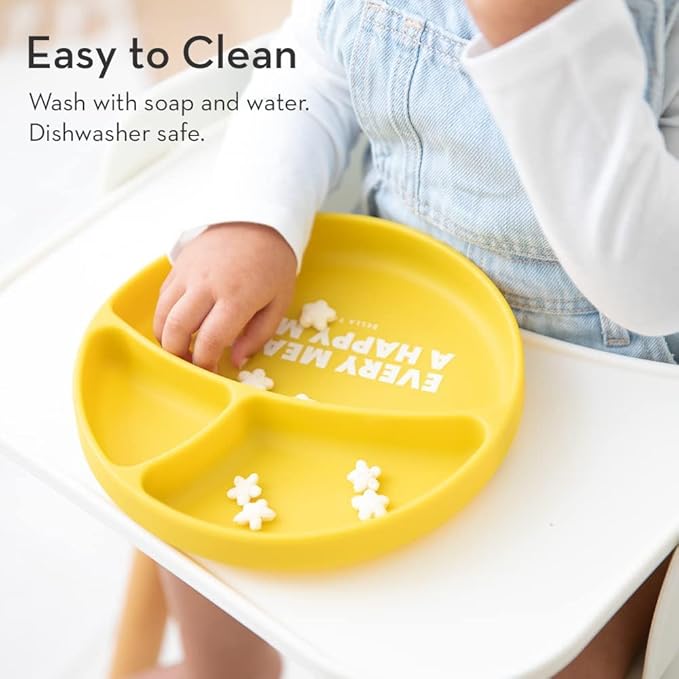 Bella Tunno Wonder Baby Plates – Silicone Suction Plates for Baby, Toddler, & Kids, Great for Baby Led Weaning, BPA Free, Kid and Baby Must Haves, 3 Sections (Hello Gorgeous)