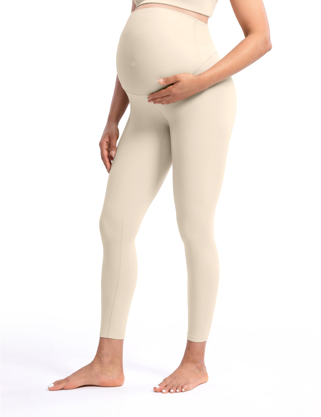 POSHDIVAH Creamluxe Maternity Leggings 25" Khaki X-Large