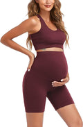 Women's Maternity 2 Piece Outfit Set - Bra & Shorts for Pregnancy - Yoga workout Lounge Wear Sets
