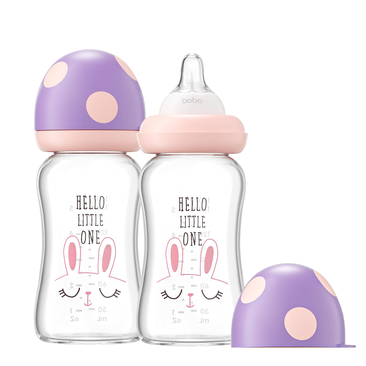 YOHKOH Natural Glass Baby Bottles, 8.8oz Red-A 4‑Pack