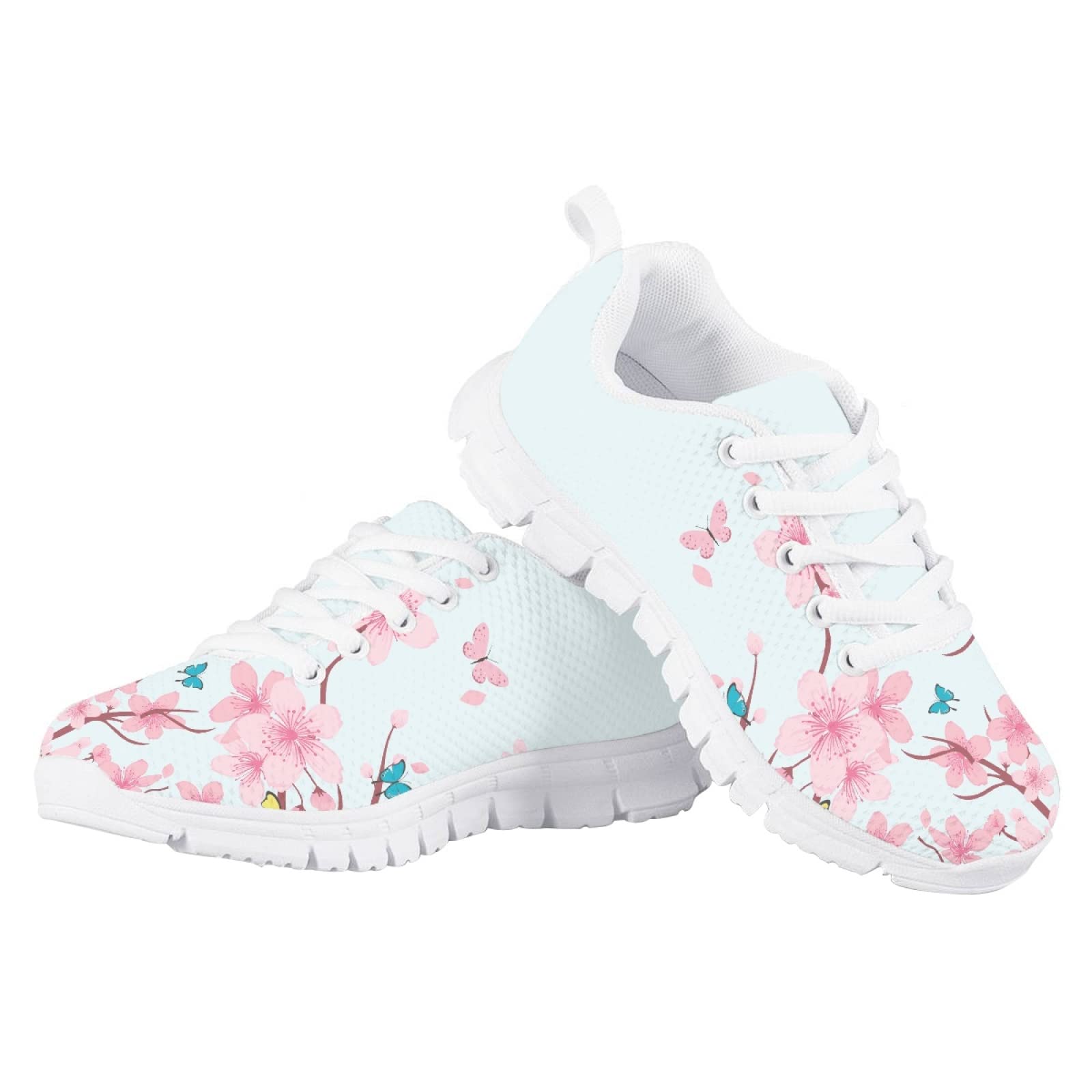 MARSVOVO Toddler Girl Slip On Sneakers Lightweight Breathable Athletic Slip On Girl Running Shoes No Lace Comfortable Classic Sport First Shoes for Walking Boy Girl Pink Floral Printed Size 5 US