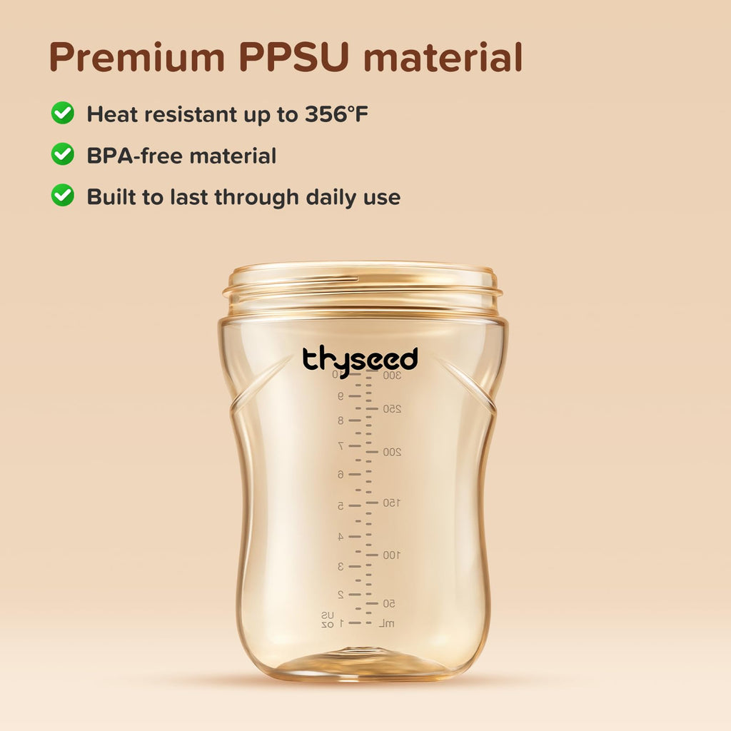 Thyseed Spill-Proof Weighted Straw Sippy Cup, Baby Transition Trainer, Soft Silicone Spout, BPA-Free, 6m+, 10 oz, 1 Pack
