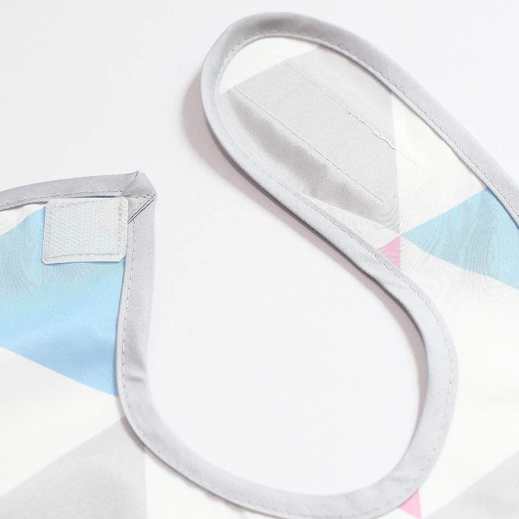Plie Full Coverage Waterproof Feeding Bib for Toddlers – Extra Long Apron Bib for Mealtime, Self-Feeding, High Chair, Food Catcher, BPA-Free, Easy to Clean - Pink/Triangle