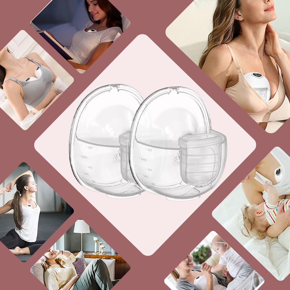 Two Full Sets Breast Pump Parts with 24mm Flange Compatible with NCVI/Nuliie/NICEGREEN Life/Zooawa S32 Breast Pump Replacement Parts,S32 Pump Parts,Extra Duckbill Valve&Diaphragm