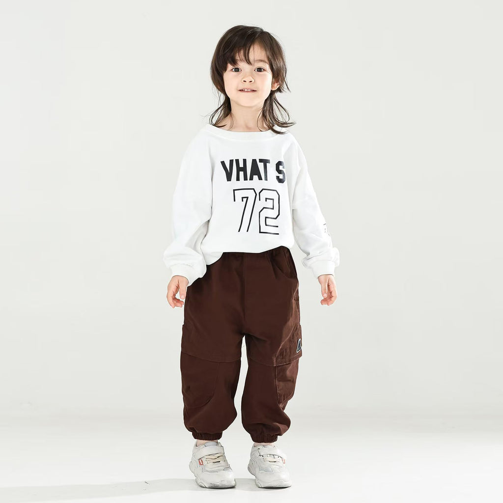 MINI PANDA Toddler Pants Boys& Girls, Relaxed Stretch Twill Toddler Casual Pants Coffee