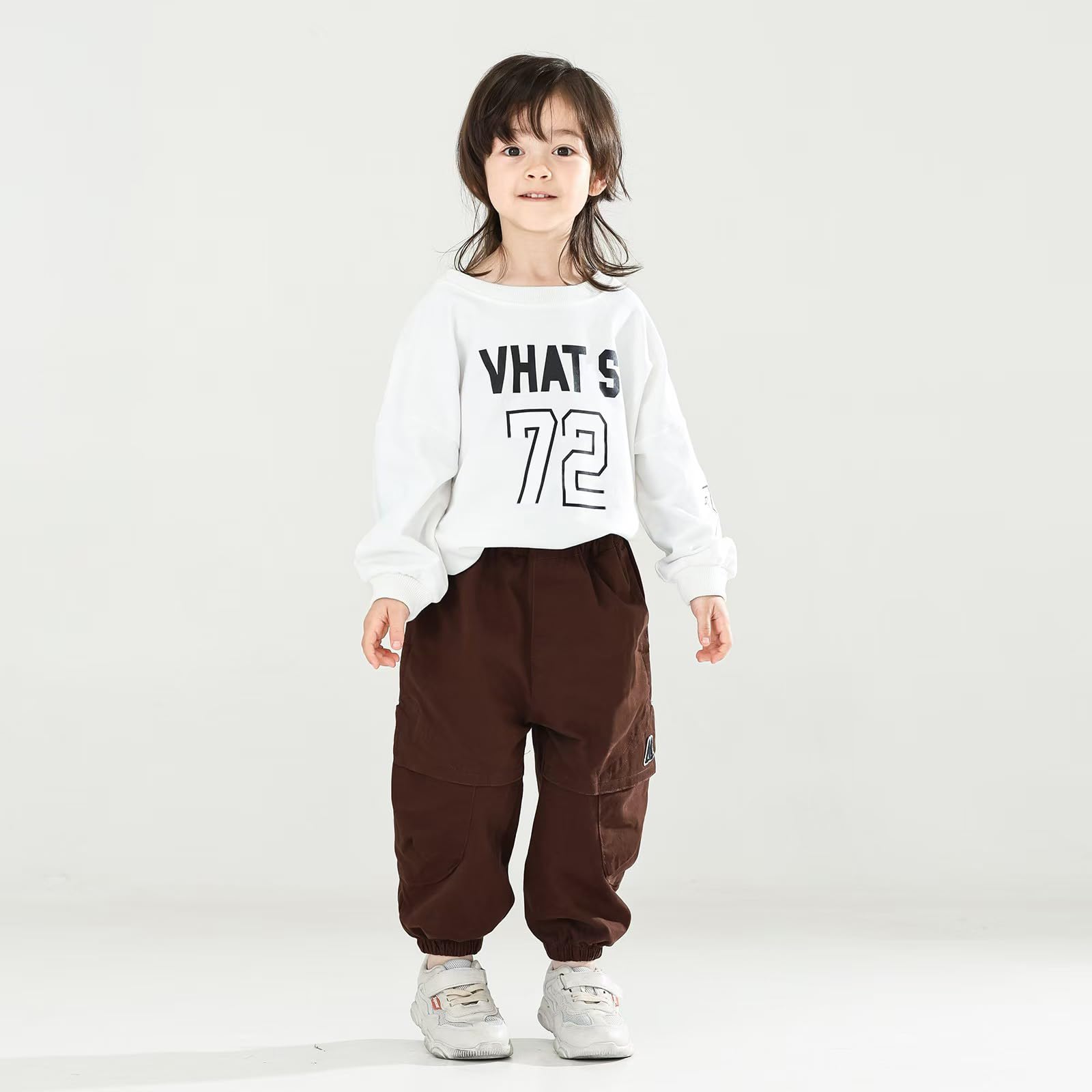 MINI PANDA Toddler Pants Boys& Girls, Relaxed Stretch Twill Toddler Casual Pants Coffee