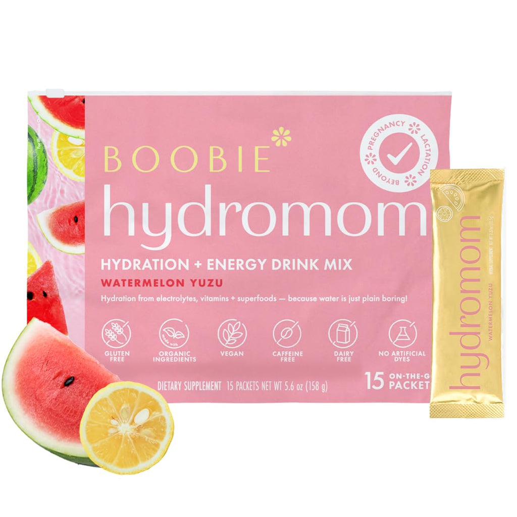 Boobie Hydromom Electrolyte Mix Hydration Boost - Watermelon Yuzu - 15 Ct
