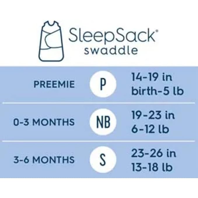 HALO 100% Cotton Sleepsack Swaddle, 3-Way Adjustable Wearable Blanket, TOG 1.5, Baby Blue, Small, 3-6 Months