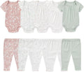 Kiddiezoom Newborn Baby Layette Set 10-Piece with Bodysuits and Pants Set for Unisex Baby Gift Sets