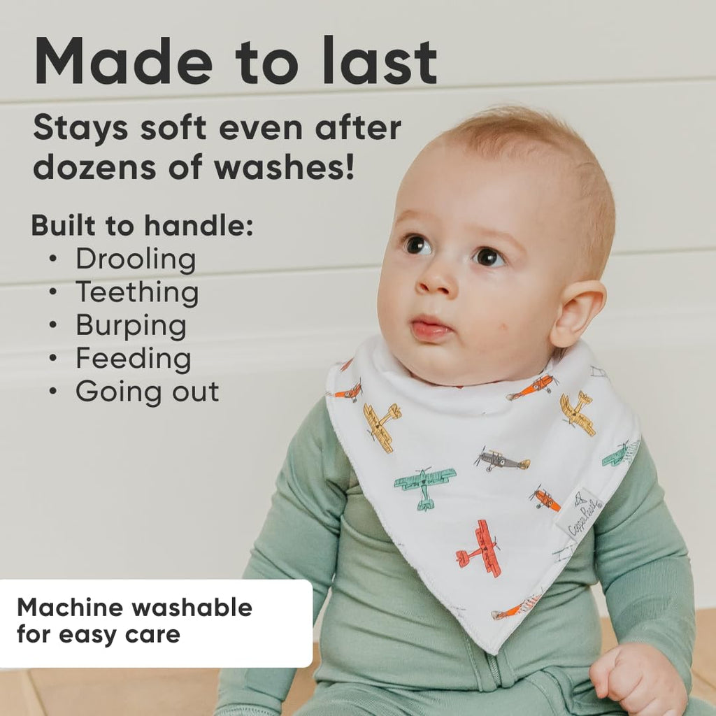 Copper Pearl Baby Bibs for Baby Boy or Girl – Bandana Drool Bibs for Teething, Absorbent Bibs for Eating, Newborn to Toddler, 4 Pack, Ace