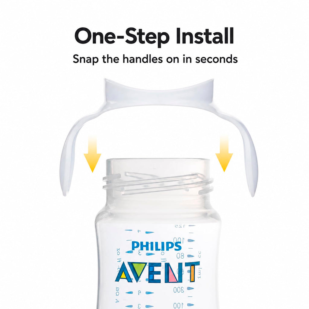 CHUBBIEE Baby Bottle Handles for Philips Avent Anti-Colic Bottles, 2-Pack