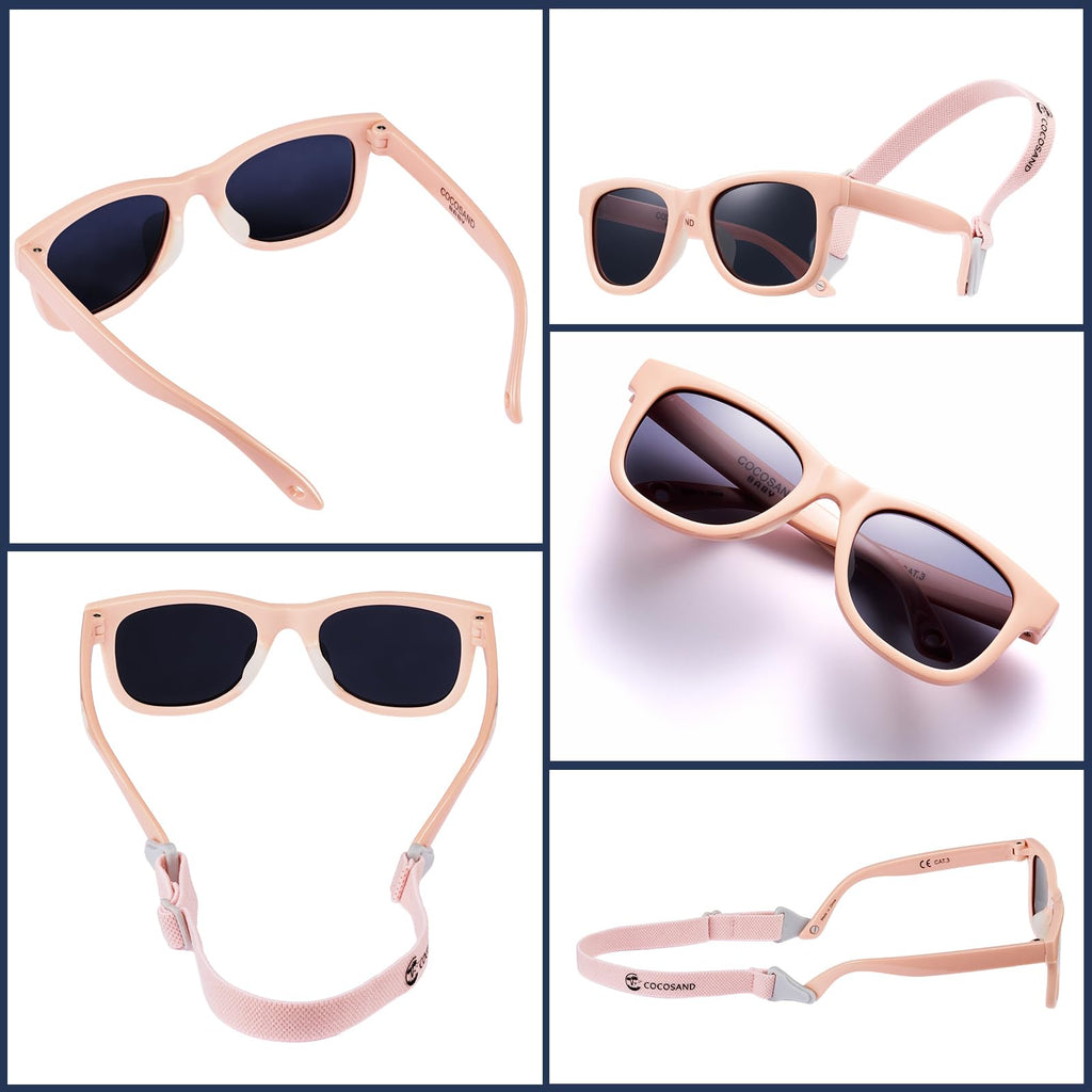 COCOSAND Flexible Polarized Baby Sunglasses with Strap & Silicone Nose Pads