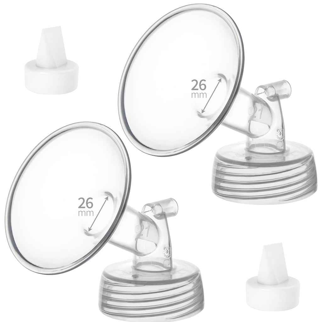 Belmikal 26mm Flange&Duckbill Valve Compatible with Spectra S2 S1 9 Plus Ameda MYA Motif Luna Breastpumps Replacement Pump Parts Flange. Compatible with Spectra Parts/Accessories