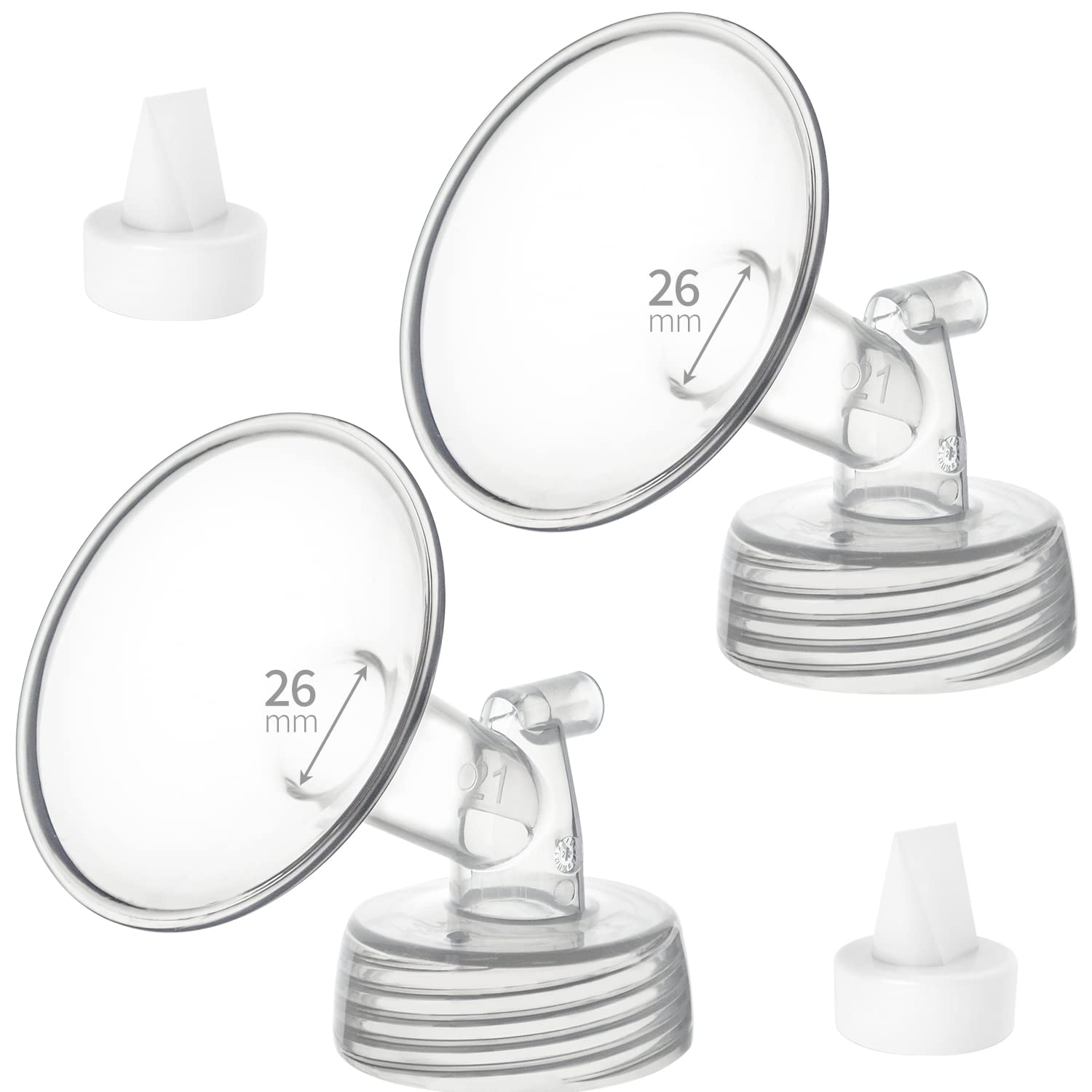 Belmikal 26mm Flange&Duckbill Valve Compatible with Spectra S2 S1 9 Plus Ameda MYA Motif Luna Breastpumps Replacement Pump Parts Flange. Compatible with Spectra Parts/Accessories