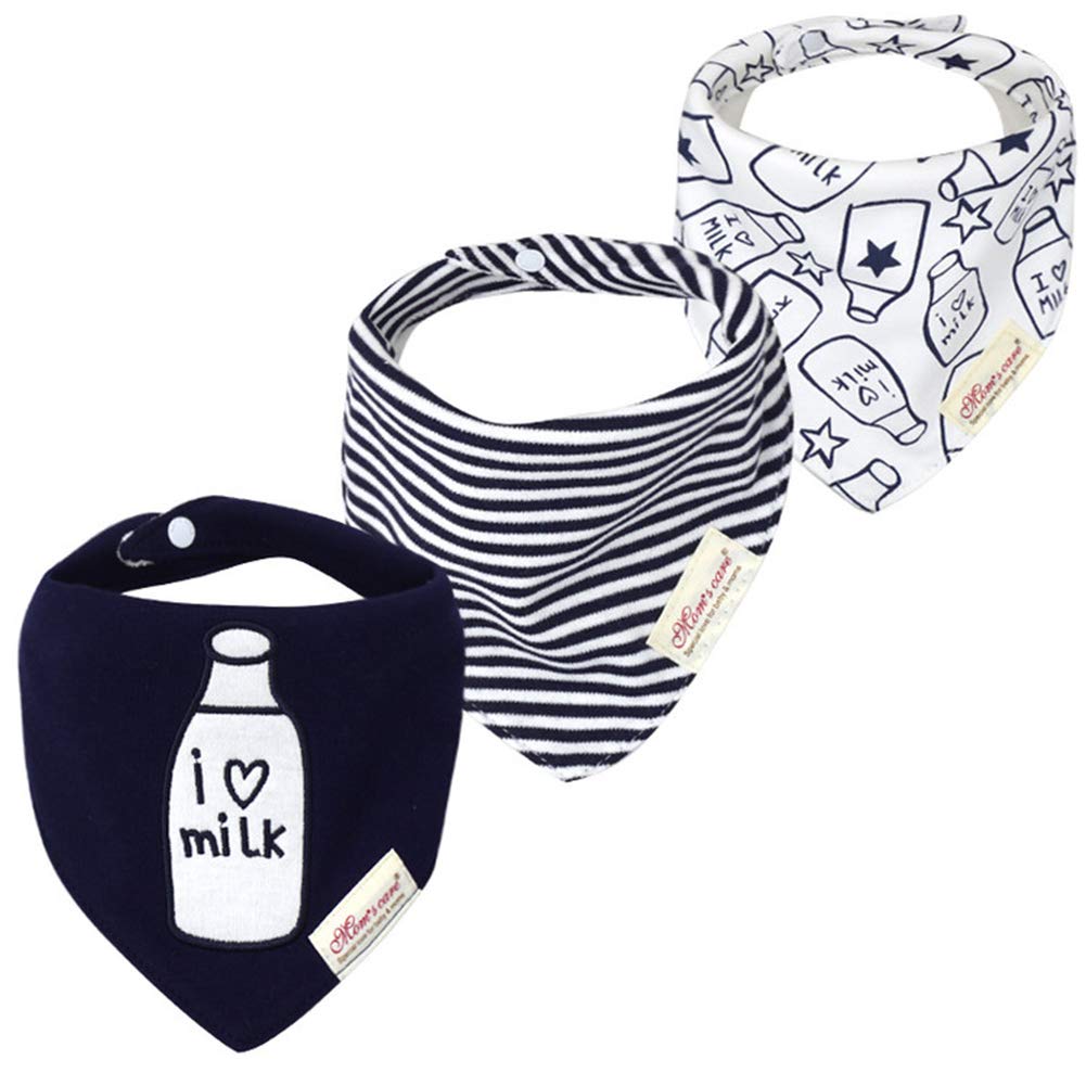 JN&LULU 3 Pack Newborn Baby Bibs Bandana Drool Bibs for Drooling Cotton Baby Gifts (Pink Rabbit)