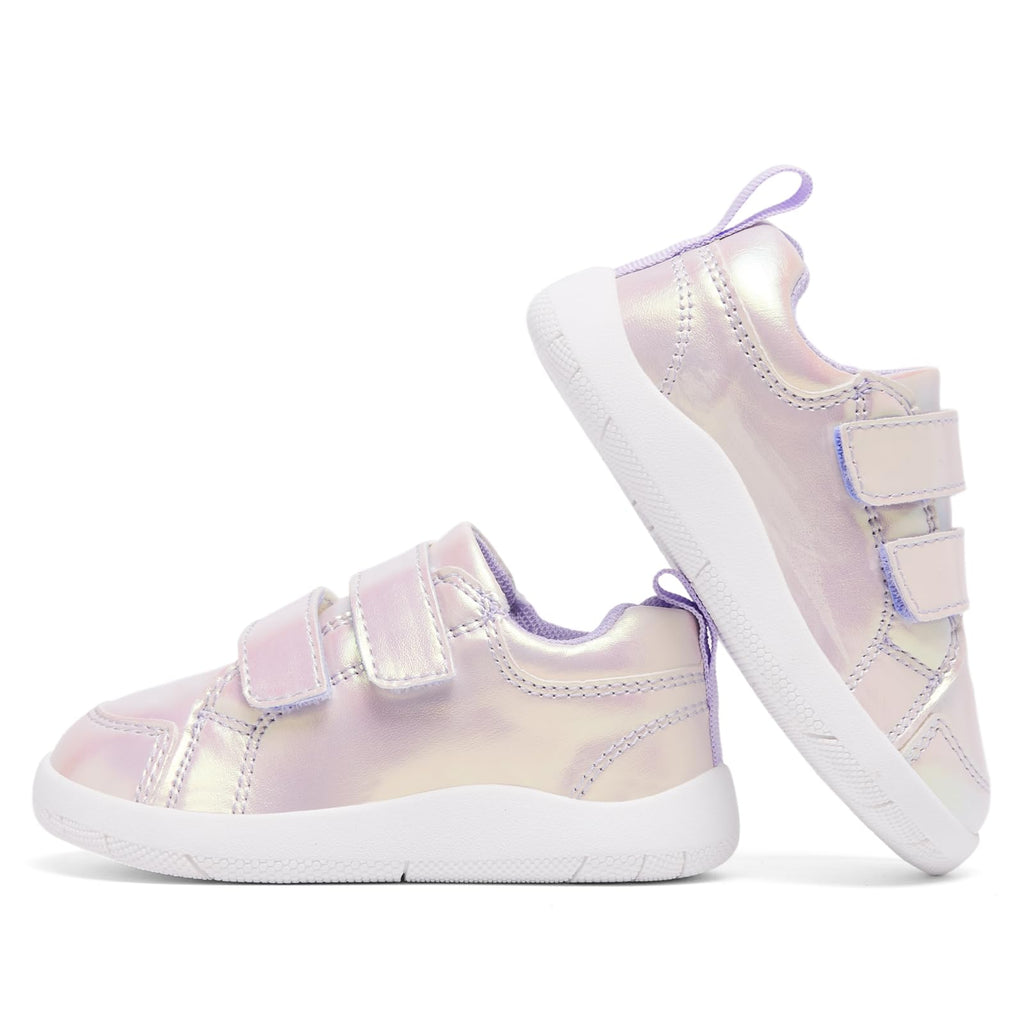 MORENDL Toddler Shoes Girls Wide Toe Box Barefoot Shoes Baby Girl Walking Shoes Non-Slip Minimalist Sneakers Comfort Zero Drop Tennis Outdoor Activities Sparkling Purple