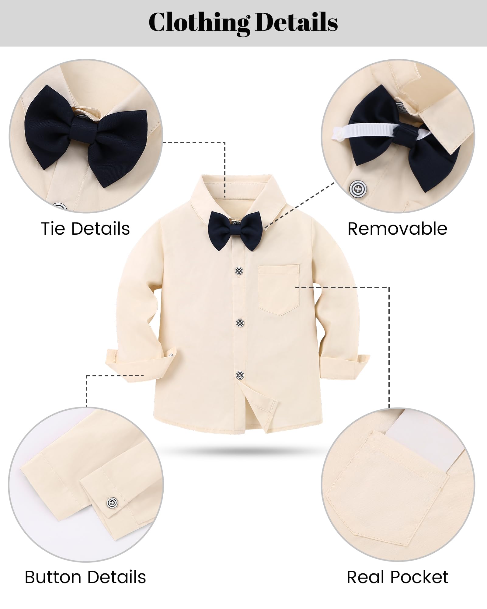 nilikastta Boys Outfits Gentleman Wedding Outfits Green Dress Shirt With Bowtie/Suspender Pants for School Play 18-24 Months