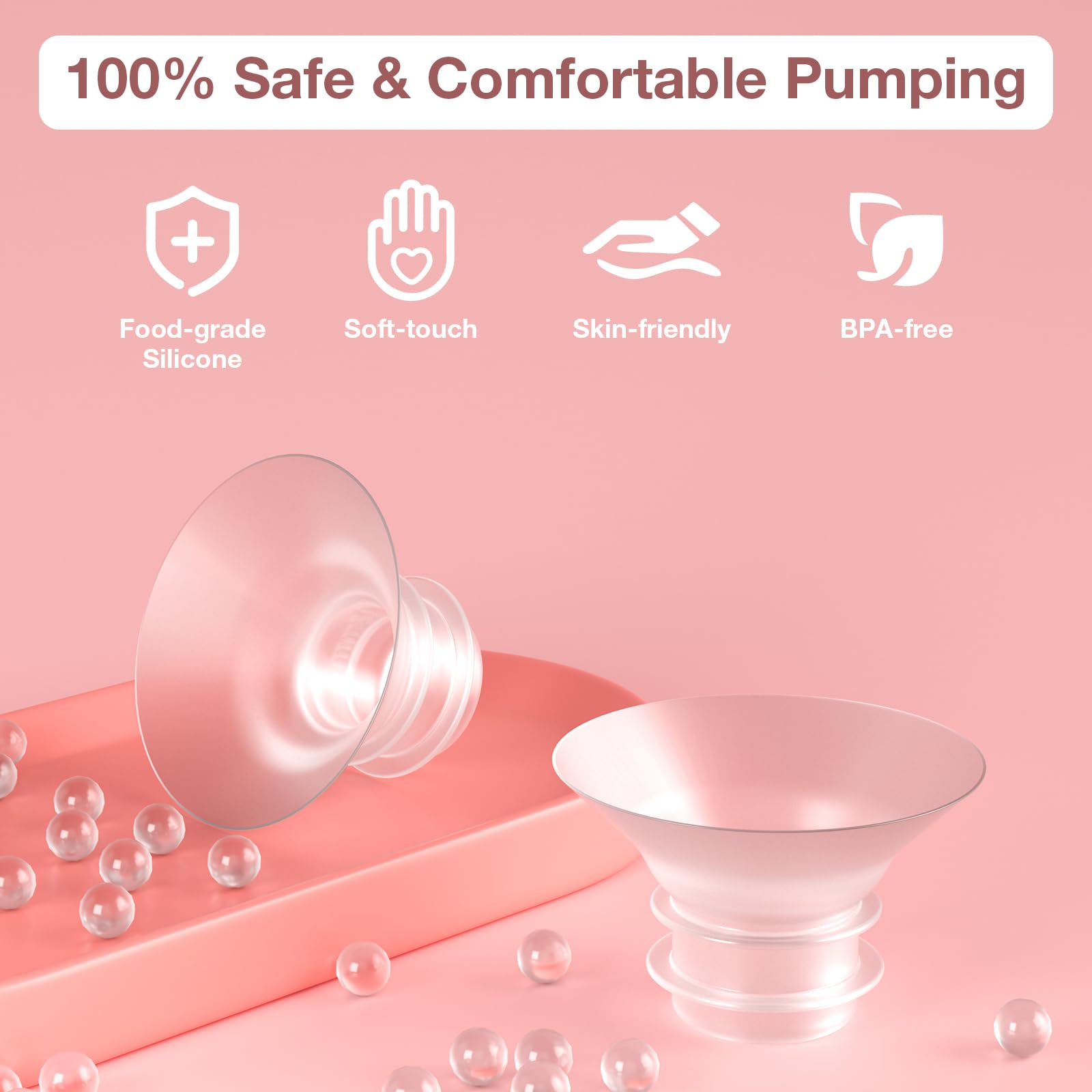 Flange Sizing Kit 6PCS 21mm for 24mm Flange/Shield of Pumps, Flange Inserts 21mm Compatible with Momcozy M5/M6/S12 Pro/S9 Pro/V1 Pro, Spectra/eufy/Medela/TSRETE Breast Pump Replacement Parts, 6pc-21mm