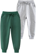 HUAER& Baby Boy's Jogger Pants Dinosaur Car Animal Print Drawstring Elastic Sweatpants 2-Pack