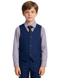 Boys Suit Set for Kids Formal Tuxedo Suits for Wedding, Deep Blue, Size 8
