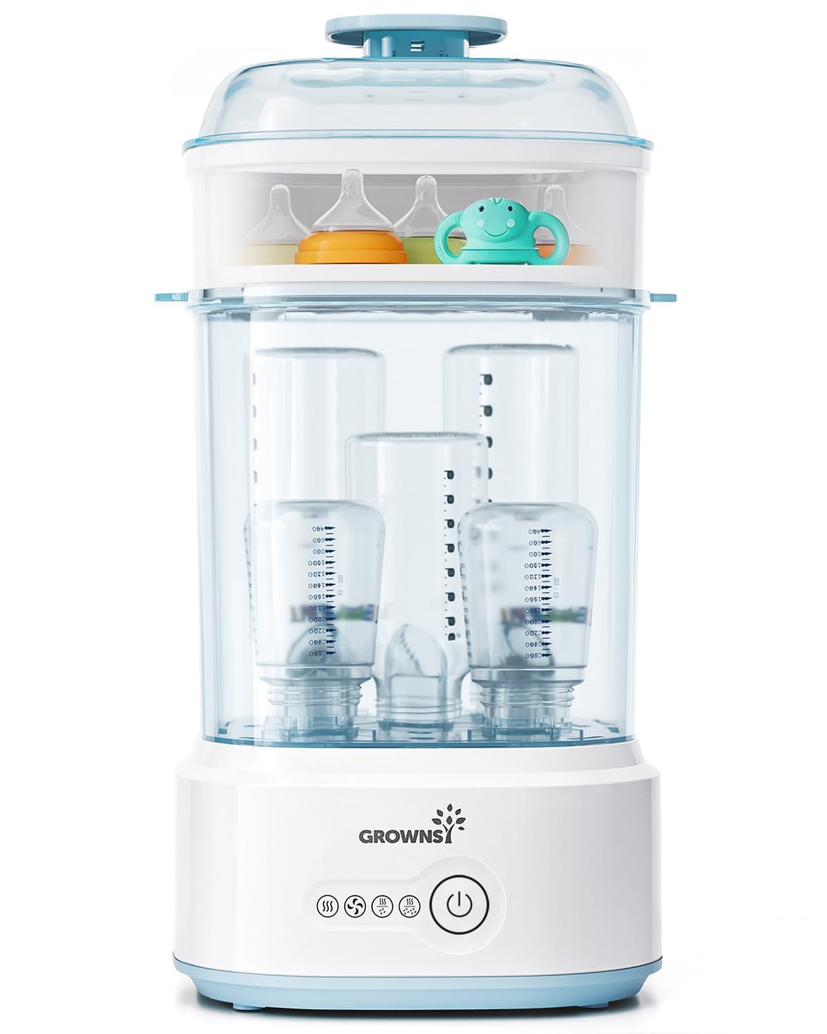 Grownsy Compact Baby Bottle Sterilizer and Dryer with Fast Sanitization
