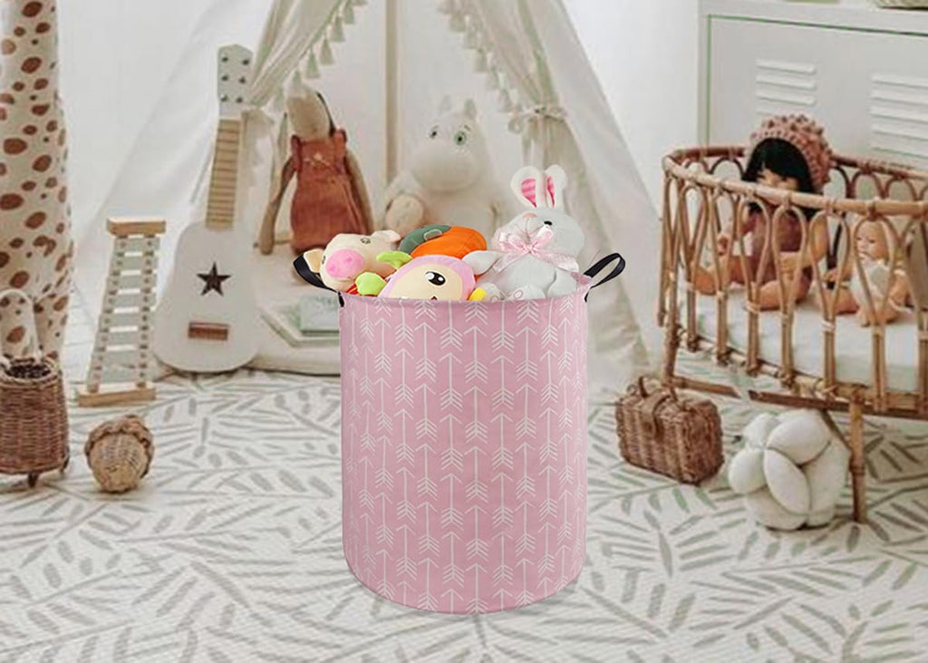 DUYIY Kids Laundry Hamper Storage Basket Laundry Organizer Hamper Storage Bins Clothes Box Nursery Hamper Gift Basket with Handles (Arrow)