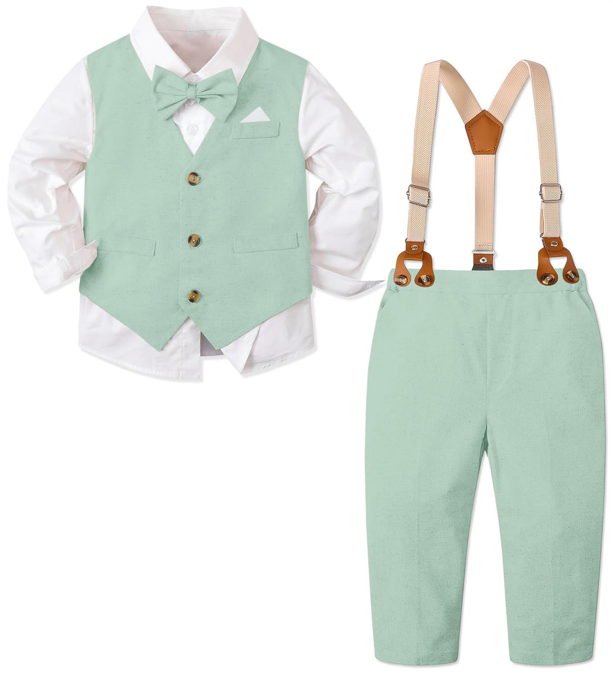 SANGTREE Boys Cotton Linen Formal Suit Yellow Lemon 2-3T=Tag 110