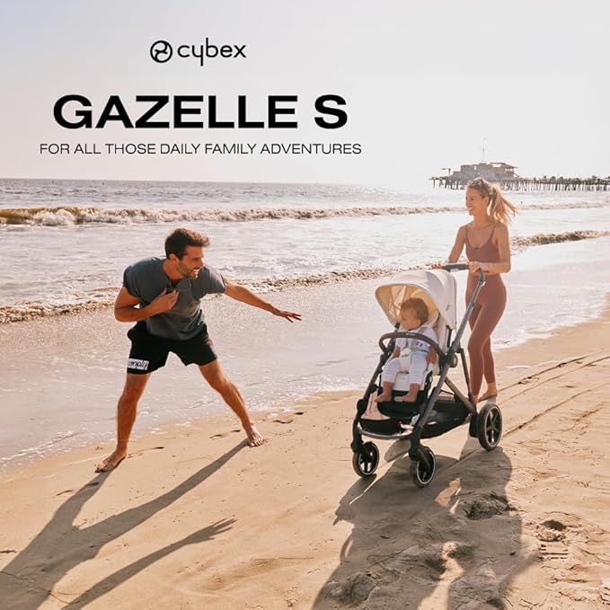 Cybex Gazelle S Stroller Modular Double for Infant and Toddler Includes Detachable Shopping Basket Over 20+ Configurations Folds Flat Easy Storage, Sky Blue, 1.0 Count, 5.0 liters, 28.4 pounds