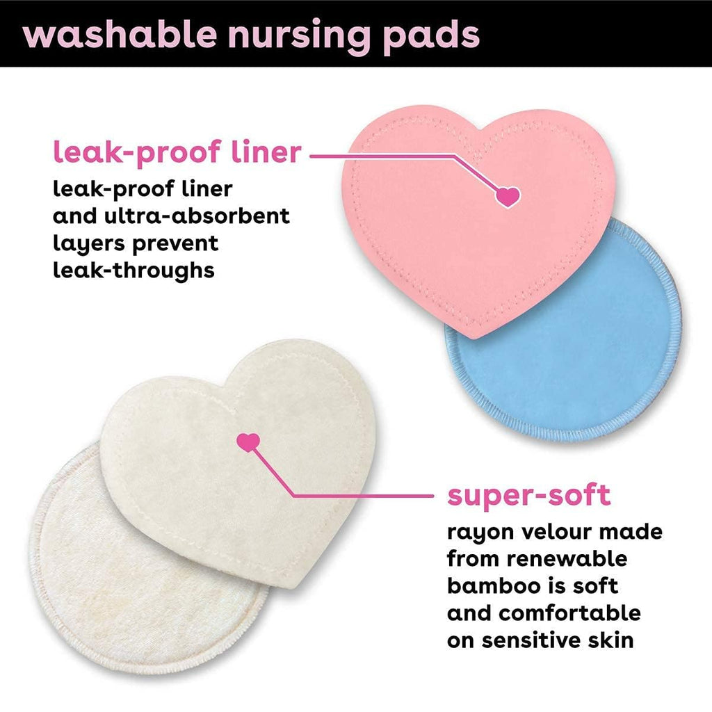 Bamboobies Nursing Pads for Breastfeeding, 6 Ultra Thin and 2 Overnight